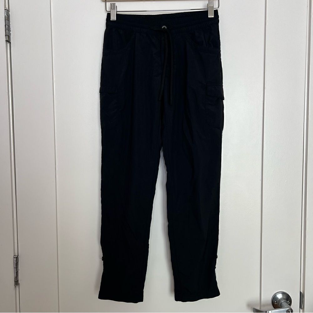 Columbia Pants Womens XS 27L Black Nylon Roll Up Drawstring Straight Leg Hiking